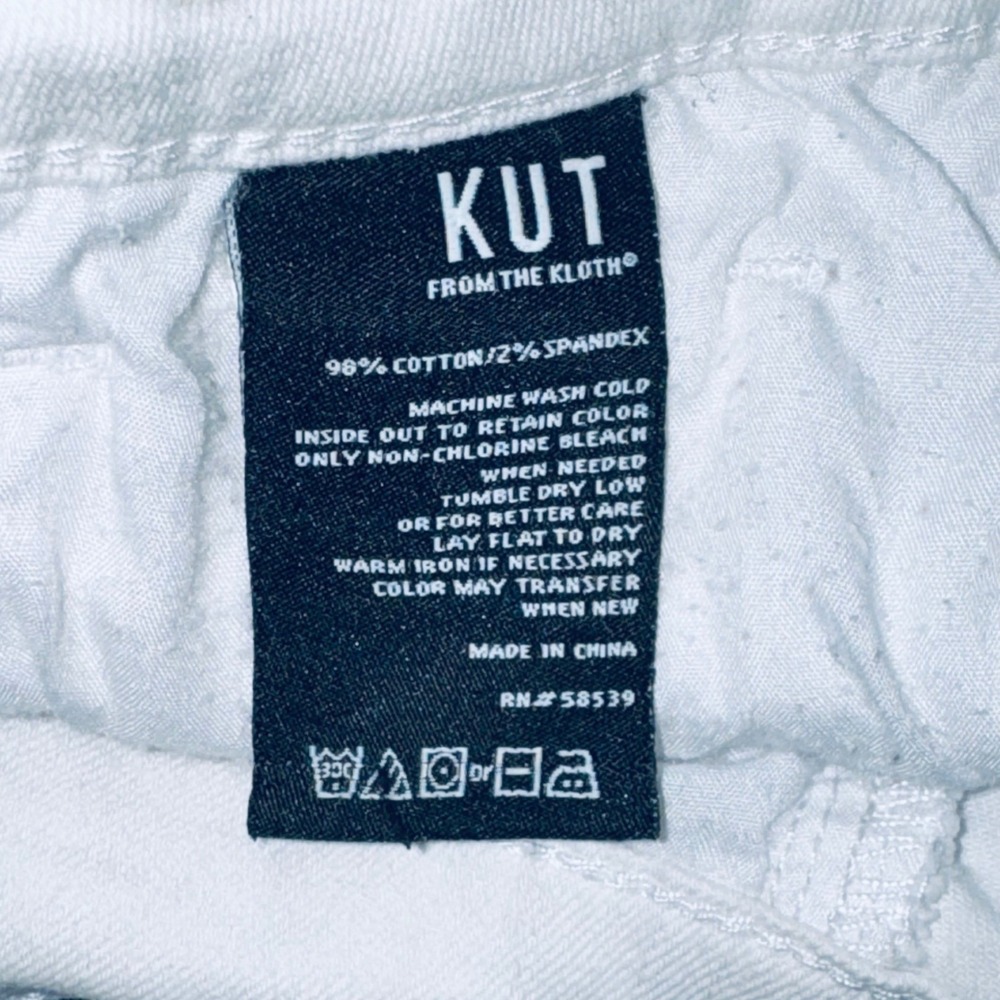 Kut from the Kloth Denim Shorts Womens 10 White Frayed Hem Excellent - Picture 5 of 10